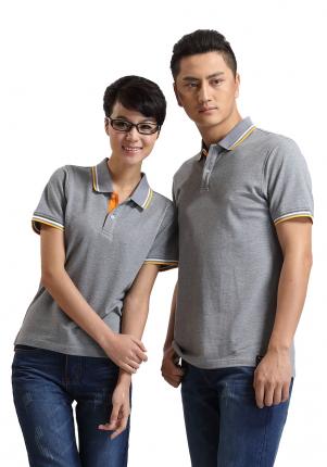 花灰色珠地純棉，男女款式，領(lǐng)袖撞色時(shí)尚款 1